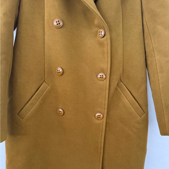 Missguided Mustard Double-Breasted Long Coat - Picture 2 of 8